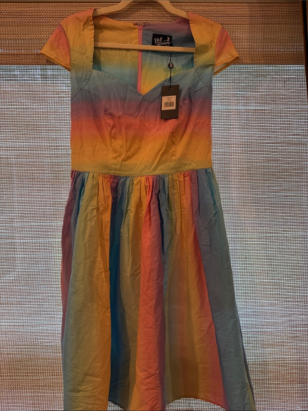 Hell Bunny Rainbow Ombre Cap Sleeve Dress - Multicolor